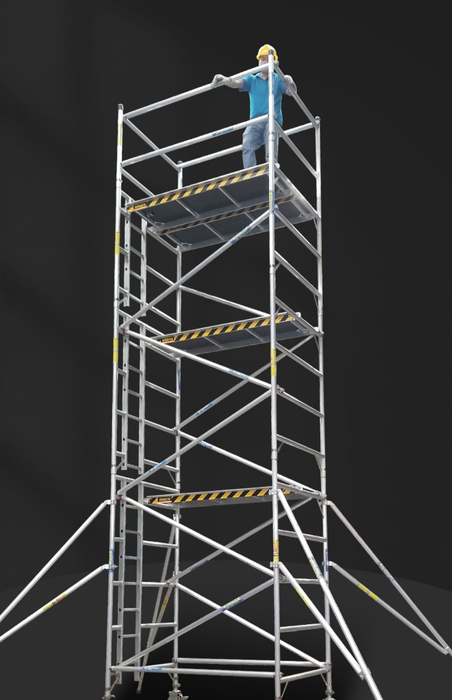 脚手架踏板单双宽铝合金脚手架活动架梯形架移动建筑直梯厂家直销快装