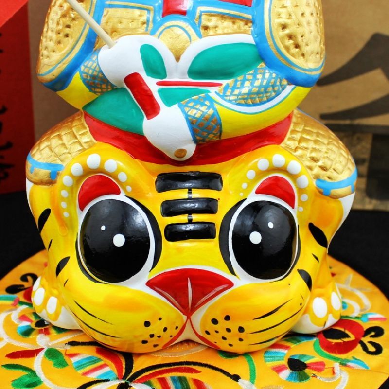 大号摆件祥灵虎吉兔坊泥塑北京兔儿爷民间特色手工艺品纪念品 祥灵虎