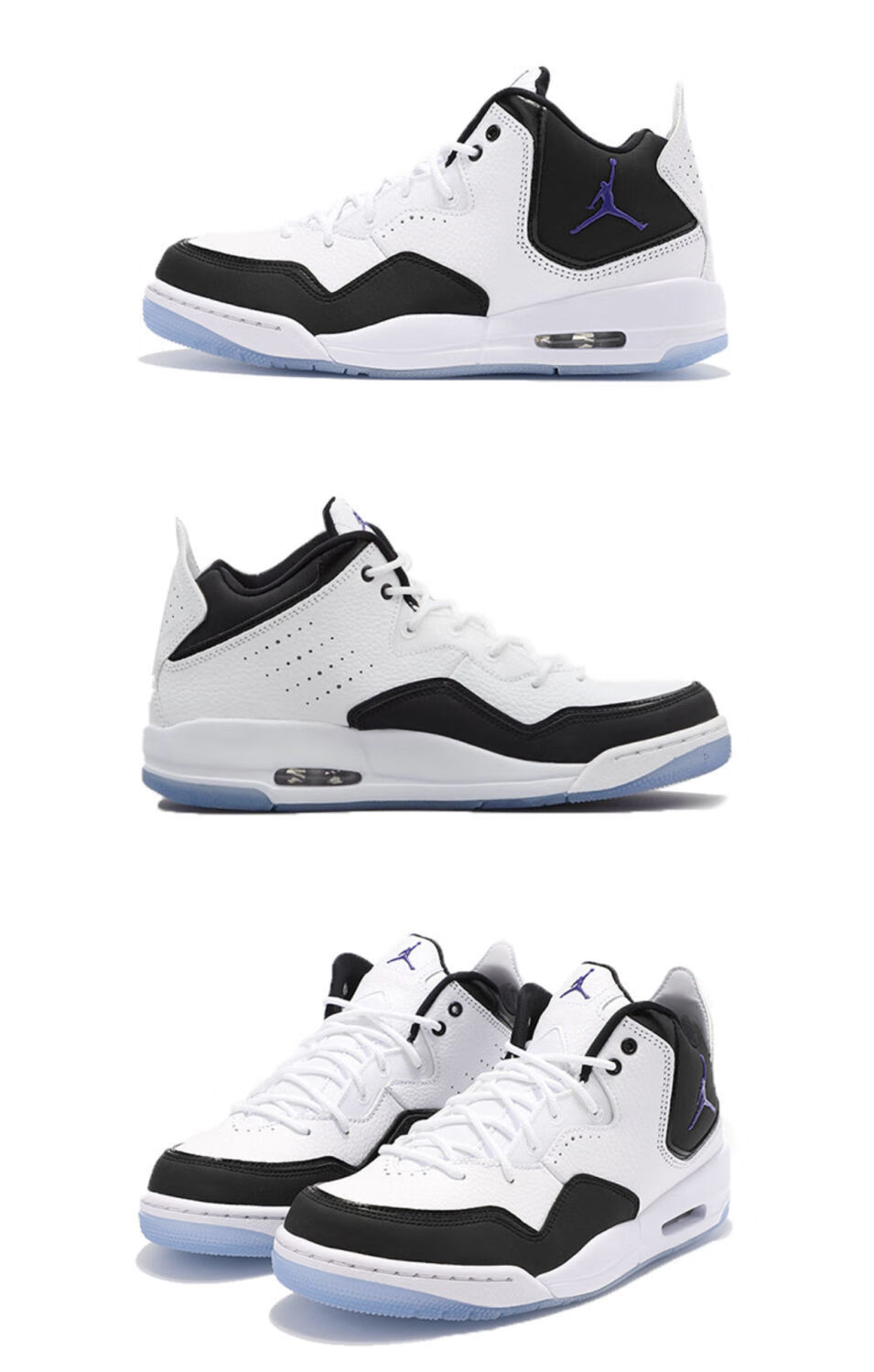 旗舰官方同款 莆田纯原aj courtside 23中帮篮球鞋气垫鞋aj男女鞋黑白