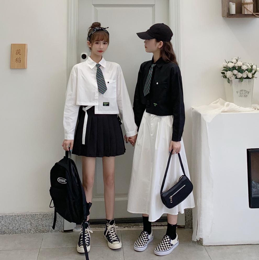 【蹦迪酷女孩暗黑jk套装】酷女孩穿搭闺蜜裙日系工装裙套装女潮帅气酷