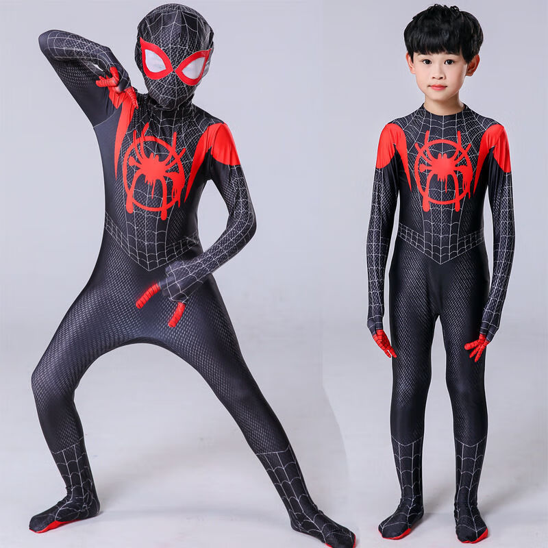 蜘蛛侠衣服儿童蜘蛛侠连体紧身衣男孩英雄远征衣服cos服蜘蛛侠儿童
