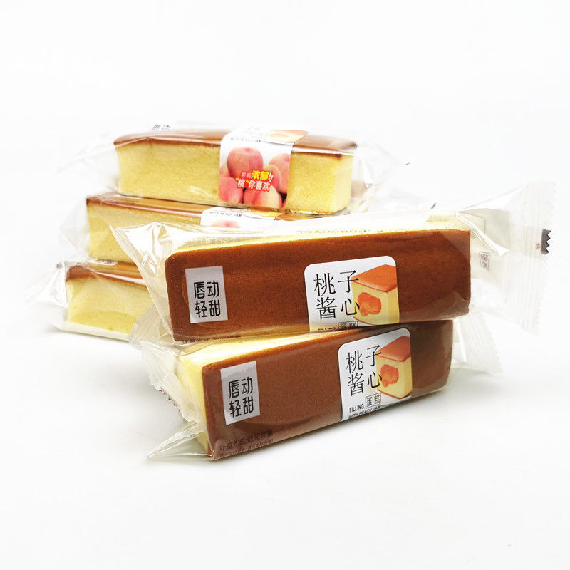 唇动轻甜桃子酱心蛋糕2斤早餐点心零食休闲代餐糕点整箱6斤 【整箱6斤