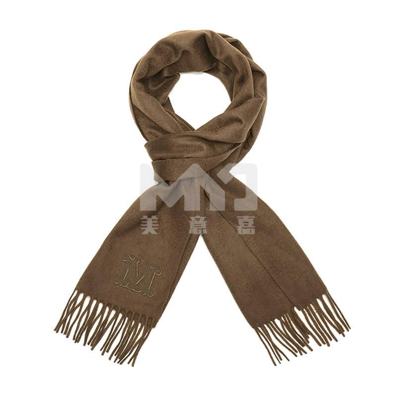 max mara 麦丝玛拉 女士羊绒长方形围巾 034 褐色【图片 价格 品牌