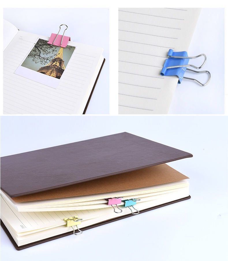 办公文具彩色12个51mm君诚用品试卷夹子办公文具