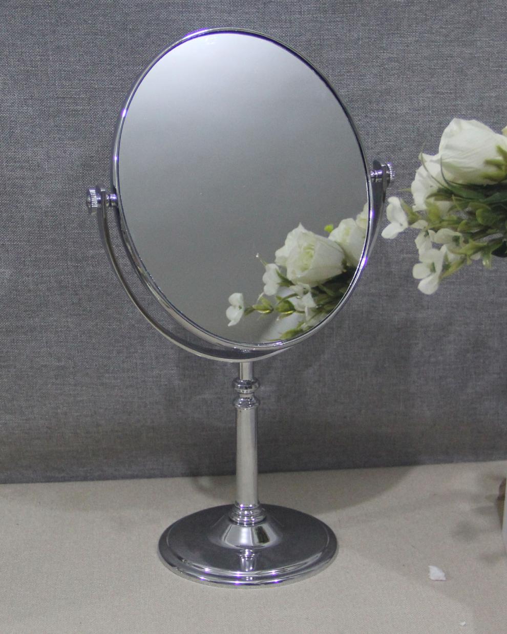 欧式双面镜子化妆双面镜正面高清平面反面放大6寸双面台镜圆形赠十倍