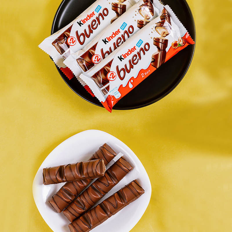 进口kinder健达缤纷乐夹榛果味费列罗夹心巧克力威化零食牛奶味43g15