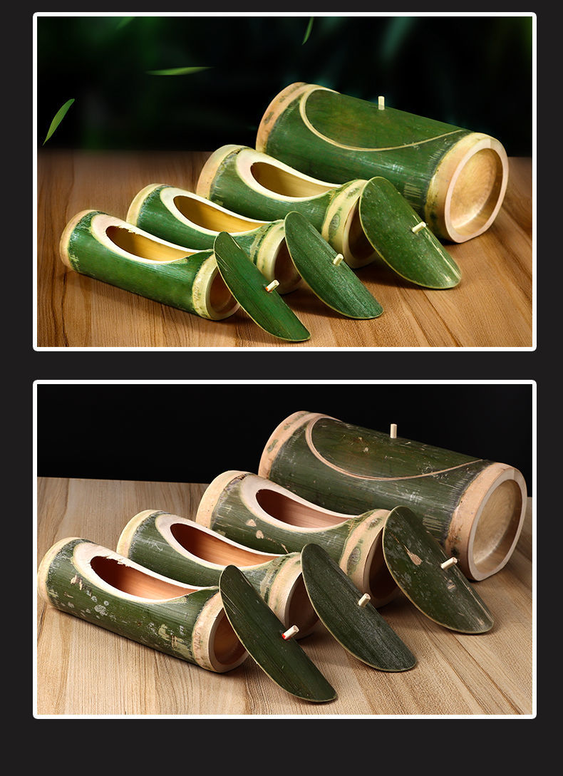 带盖竹蒸筒饭竹筒蒸饭菜的新鲜竹桶定做天然楠竹筒野炊卧式蒸蛊筒竹杯