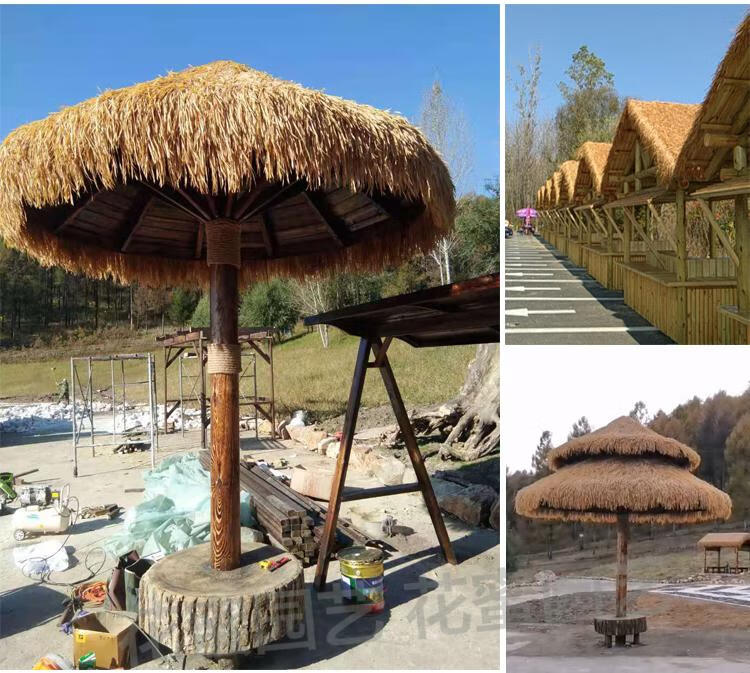 花蜜园艺树脂新款塑料仿真茅草瓦细叶热熔假毛草仿稻草防腐火阻燃塑料