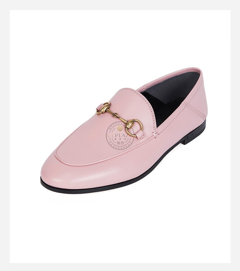 gucci古驰女鞋女士brixton马衔扣乐福鞋休闲皮鞋粉色414998dlc