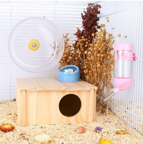 仓鼠多居室躲避屋窝迷宫多格木制玩具用品木屋侏儒熊造景正方形两居室