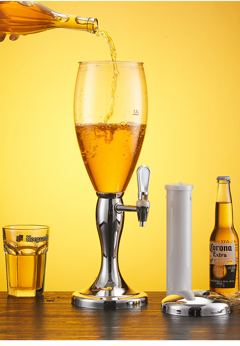 酒炮双头3l扎啤酒炮商用发光啤酒机酒塔酒吧ktv扎啤酒桶5l饮料桶3l