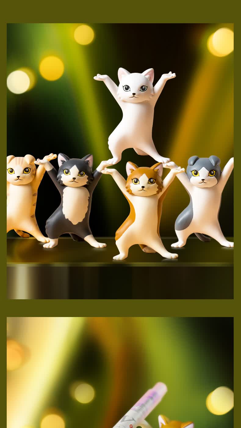 2022新款妖娆猫日本qualia猫咪笔架创意可爱妖娆猫咪喵笔托桌面摆件