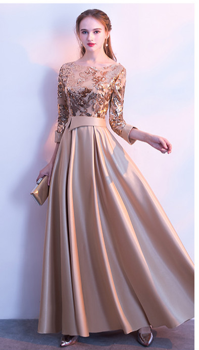 大合唱团演出服女气质晚会长裙主持人优雅表演宴会晚礼服2020新款