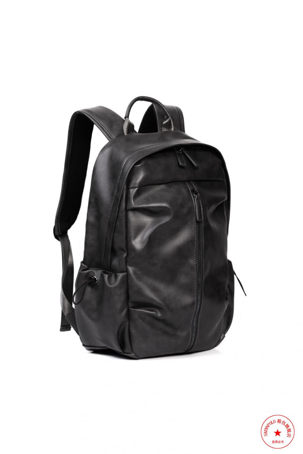 saennpolo双肩包男士休闲双肩包男士背包旅游潮牌街头欧美简约书包