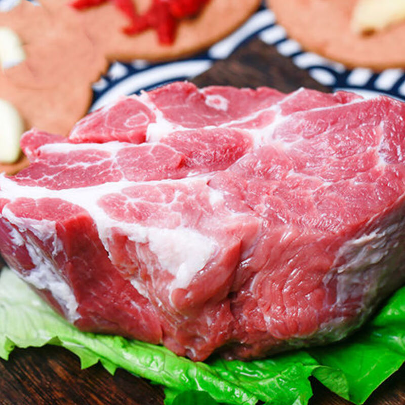 黑猪颈背肉猪肩肉猪梅肉猪梅花肉雪花黑猪肉生鲜2斤猪里脊肉福茹洲4斤