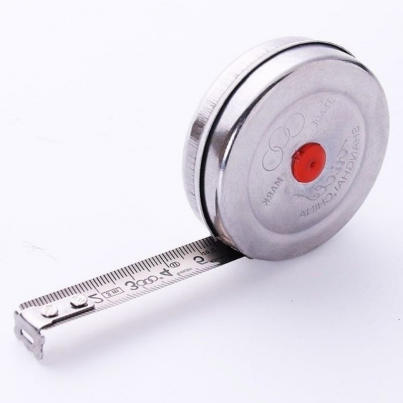 三圈卷尺不锈钢卷尺金属小尺子防水防锈抗摔1米2米3米5米测量工具1米