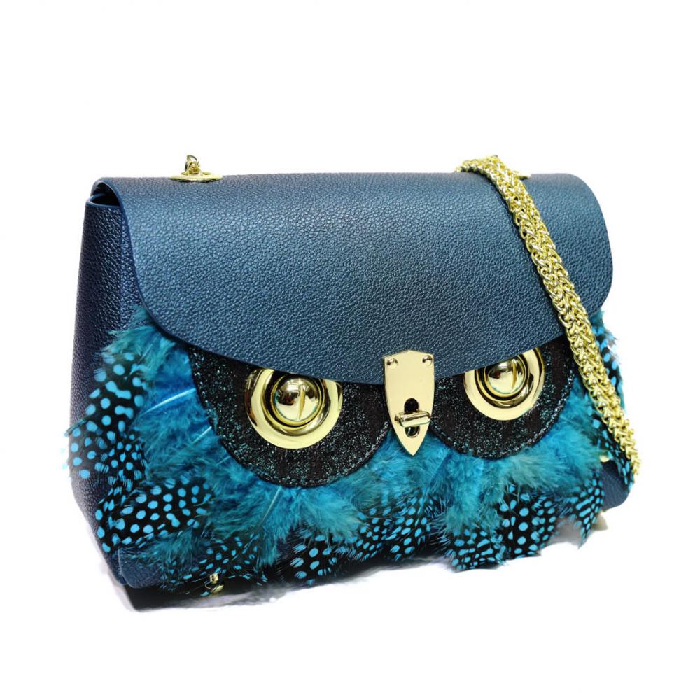 新潮流猫头鹰包包2020新款潮小方包时尚牛皮面具换脸链条斜挎单肩包