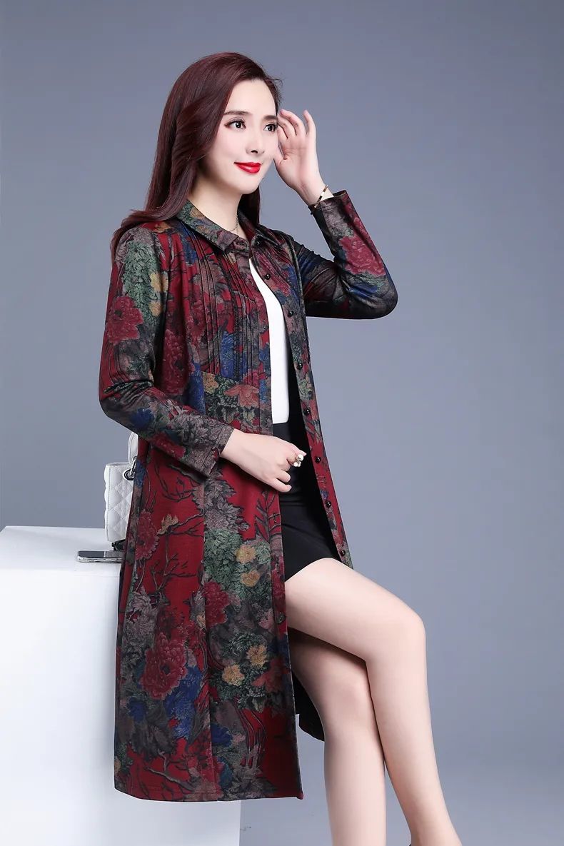 【翠素】【女装新品】风衣女2020年秋装中年妈妈阔太太时尚气质洋气