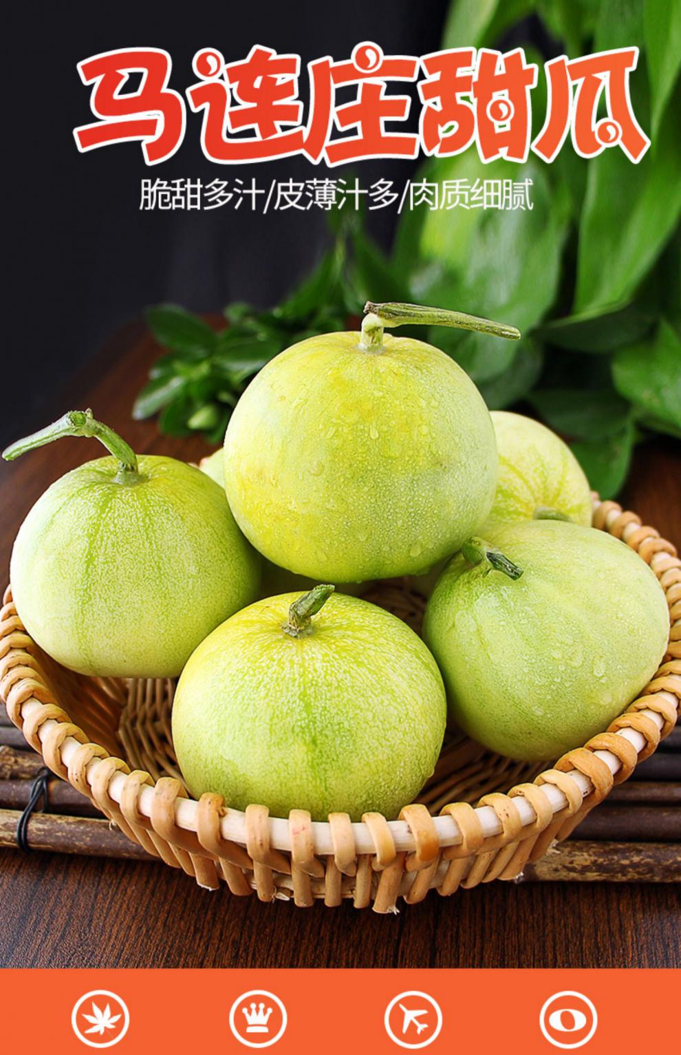 香馜山东青岛莱西5斤当季整箱孕妇水果新鲜蜜宝王小香瓜 头茬暖棚瓜