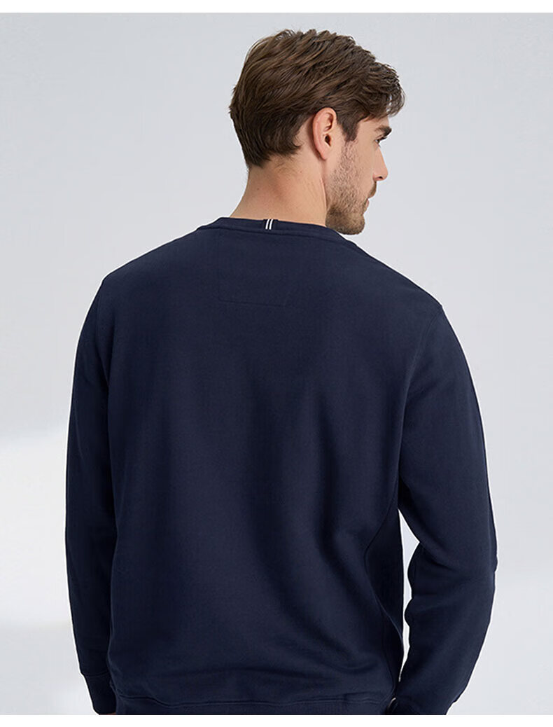 nautica诺帝卡男装22秋冬新款情侣多色男女同款全棉休闲罗纹圆领套头