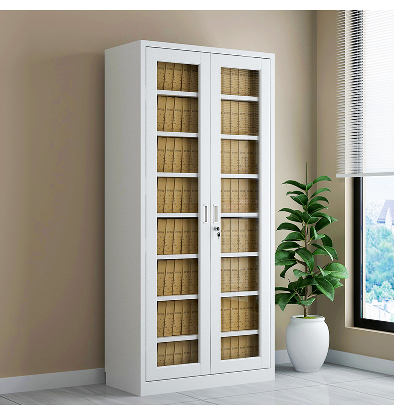 班都轻奢品牌通玻文件柜资料档案柜玻璃储物办公室铁皮柜子钢制财务