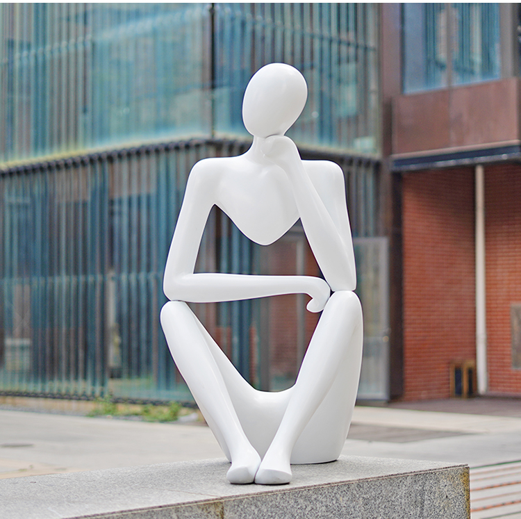 卡洛乐现代简约抽象镂空人物雕塑摆件样板房售楼部处园林景观禅意模型