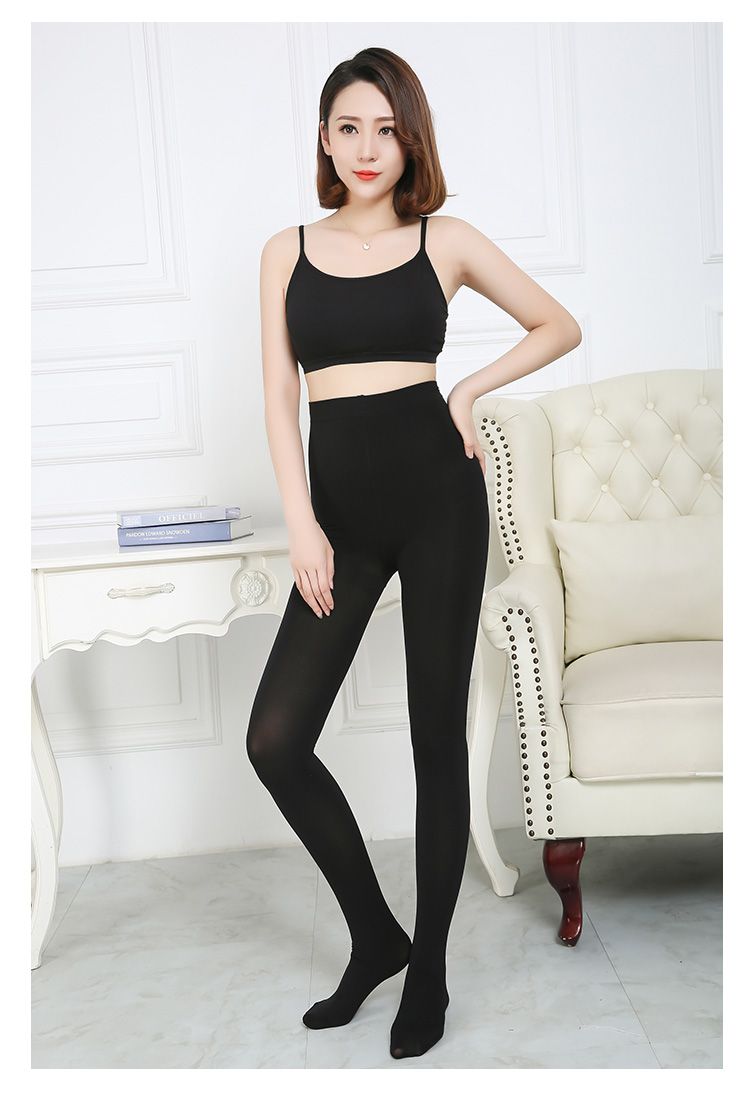 加大码高腰胖mm中厚天鹅绒丝袜打底不透黑色不透大码加长连脚165185cm