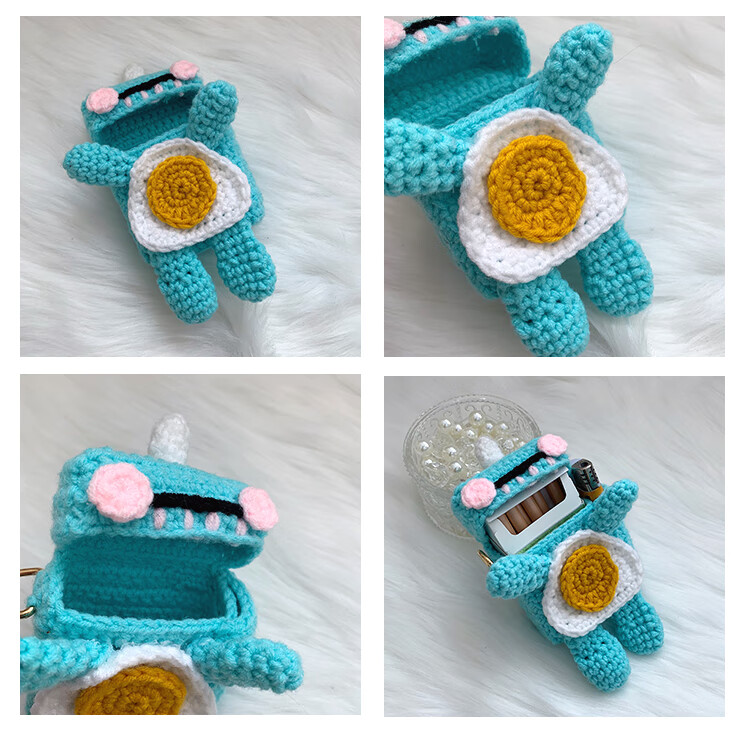 烟盒软硬盒毛线套手工编织diy材料包钩针自制手织怪居壹生小怪兽无盖