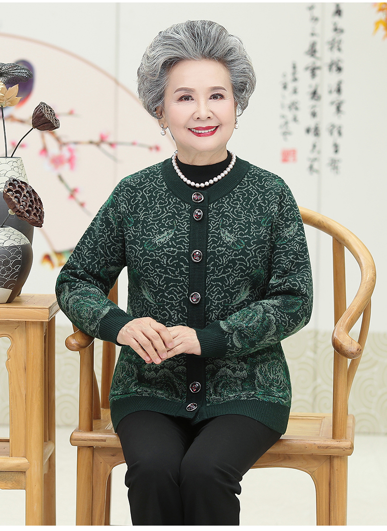 孝珍中老年人女装妈妈洋气套装奶奶装春秋装老人上衣服70岁老太太外套