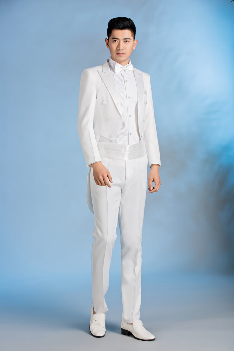 【燕尾服男礼服】西服套装修身韩版黑西装男士礼服演出服主持燕尾装