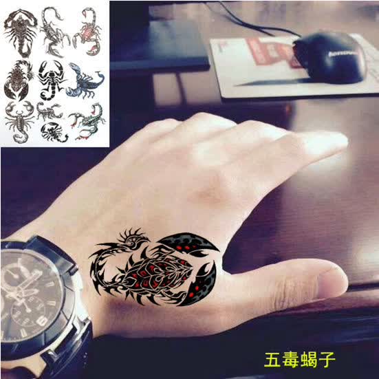 xpmr新品纹身贴男士私处虎口蝎子纹身贴防水仿真个性蝎子刺青男女手臂
