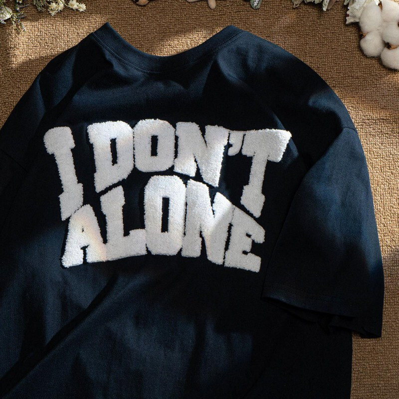 北筑潮流日系字母刺绣短袖t恤男女情侣上衣宽松百搭2022新款idon白色s