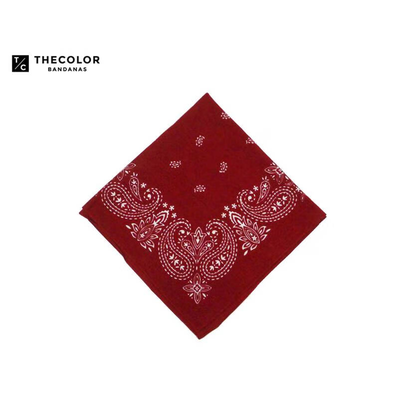 西海岸头巾 thecolor bandana美式腰果花方巾西海岸遮面裤巾复古红蓝