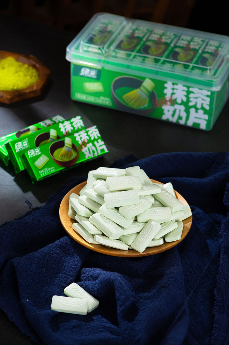 抹茶味奶片原味干吃牛奶片糖果网红小零食散装 抹茶奶片4条(一条12颗
