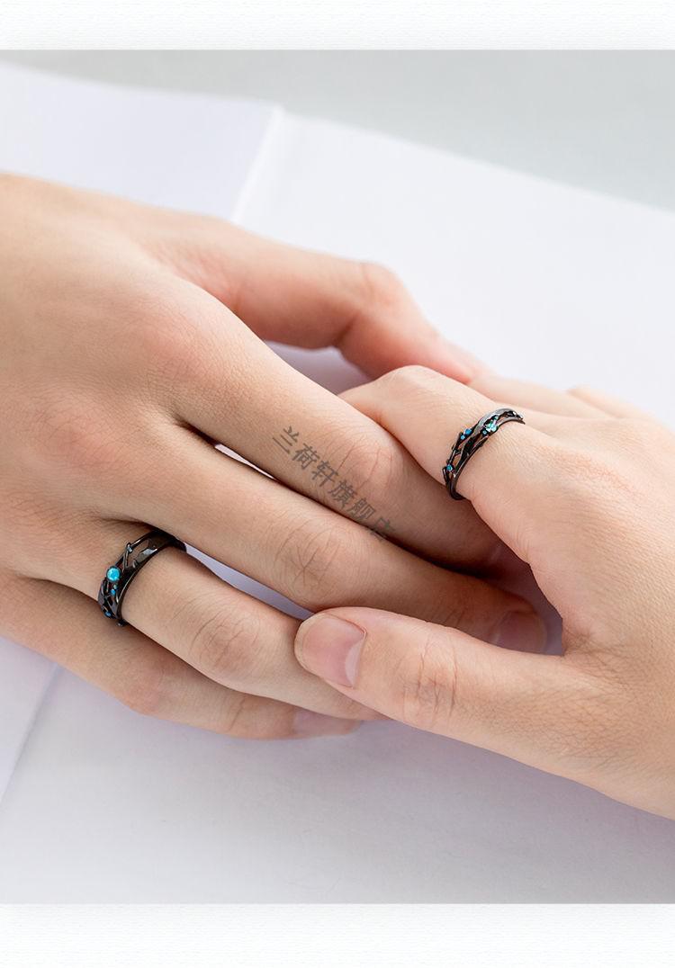 礼物遇见情侣戒指一对开口可调节款学生异地恋对戒闺蜜食指环戒时尚日