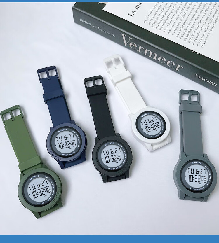 卡西欧电子表女学生ins学院风简约气质韩版防水夜光休闲手表男触屏