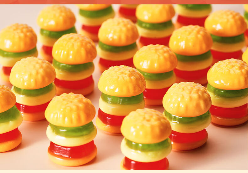 橡皮汉堡糖果汁橡皮糖可爱汉堡软糖儿童礼包糖果零食买50g50g品尝款