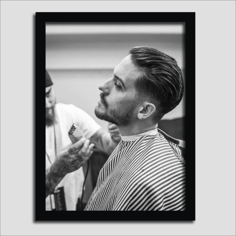 亦升 油头发型图男士造型理发店挂画发廊装饰画美发店海报壁画相框墙