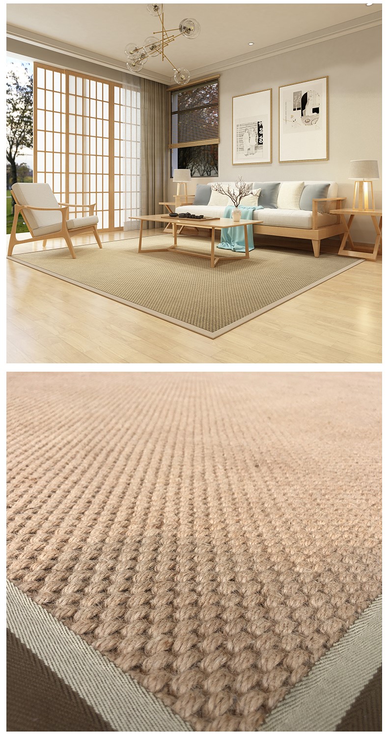 地毯茶室剑麻编织地毯中式禅意亚麻棉麻宅日式客厅手工垫子榻榻米地毯