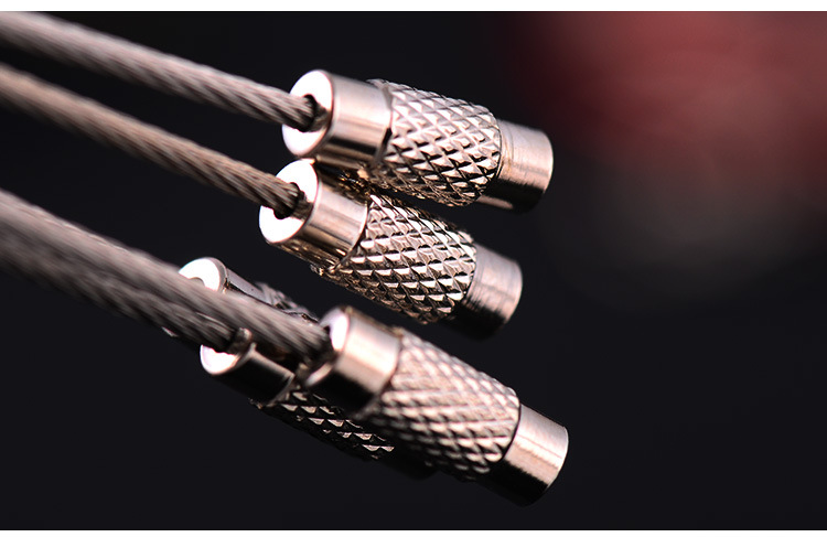 不锈钢丝绳圈钥匙环钥匙圈钥匙扣挂环圈带锁扣钢圈钢丝环钢丝绳环