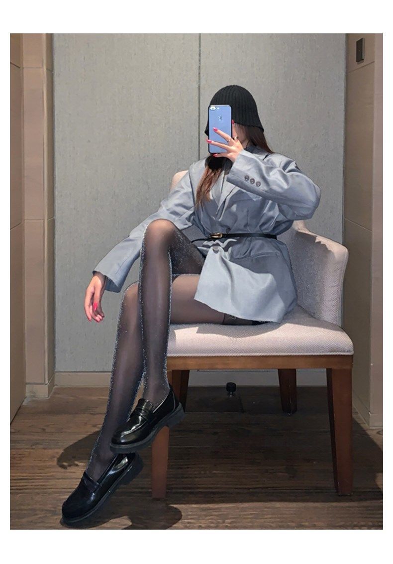 恩瑶 珠光丝袜女春夏款薄款亮晶晶ins2021jk新款网红透肉打底连裤袜