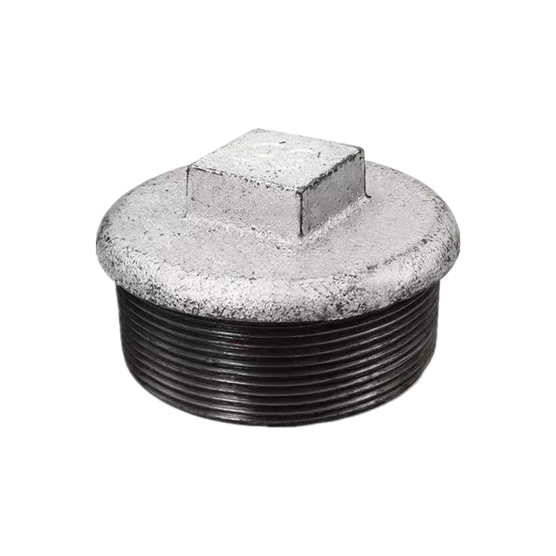 镀锌堵头4分6分1寸外螺纹玛钢管堵水管丝扣连接丝堵闷堵带边闷头 6分