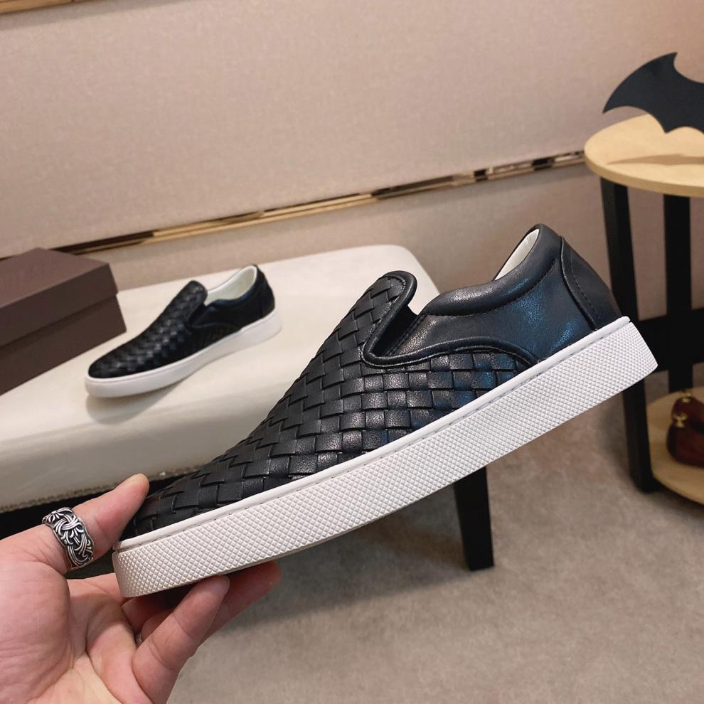 香港潮牌轻奢bv板鞋男鞋子真皮编织懒人鞋乐福鞋男韩版潮流一脚蹬新款