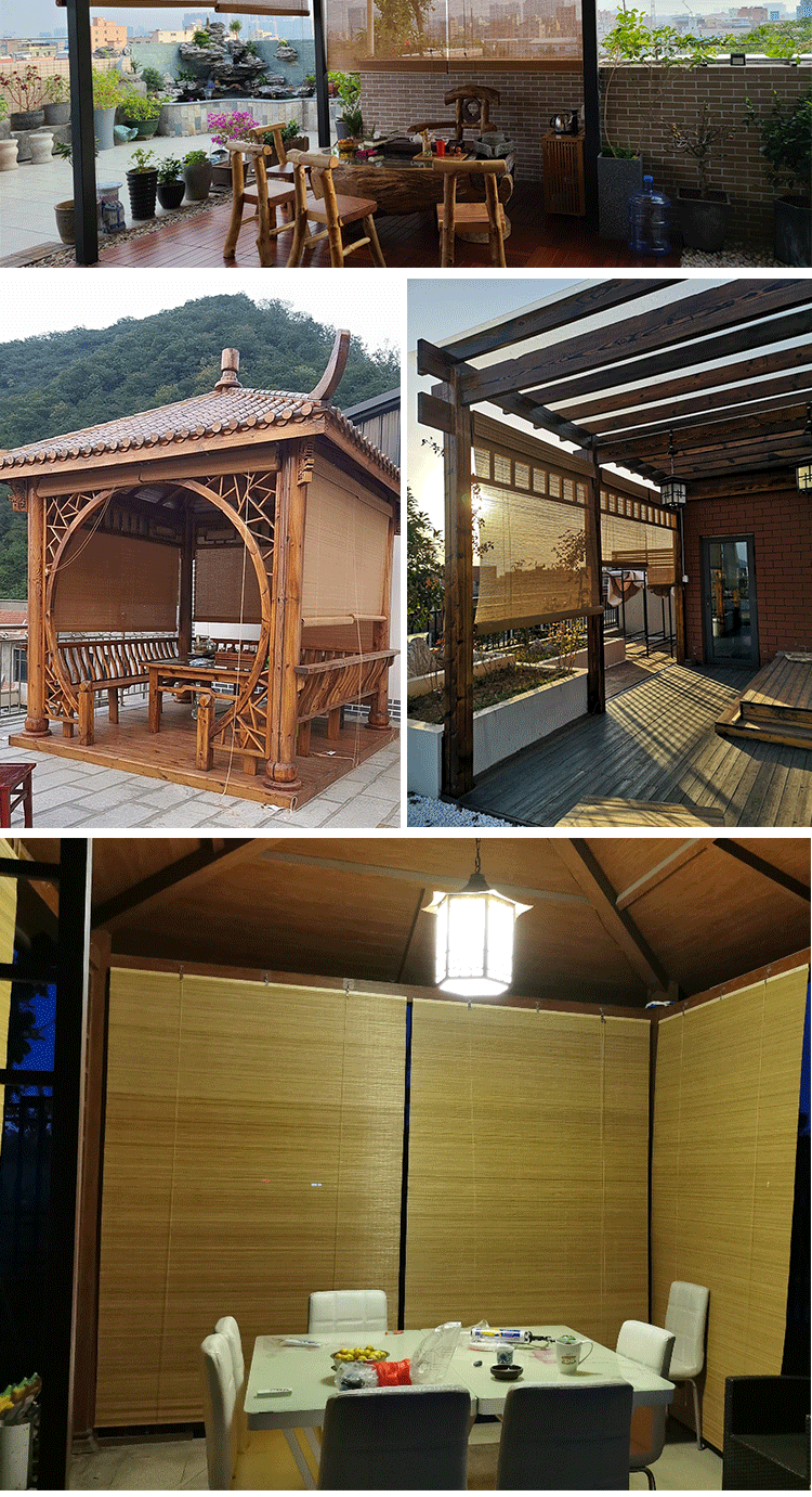 凉亭防晒帘室外上漆竹帘卷帘窗帘家用阳台遮阳帘户外凉亭防水防霉防晒