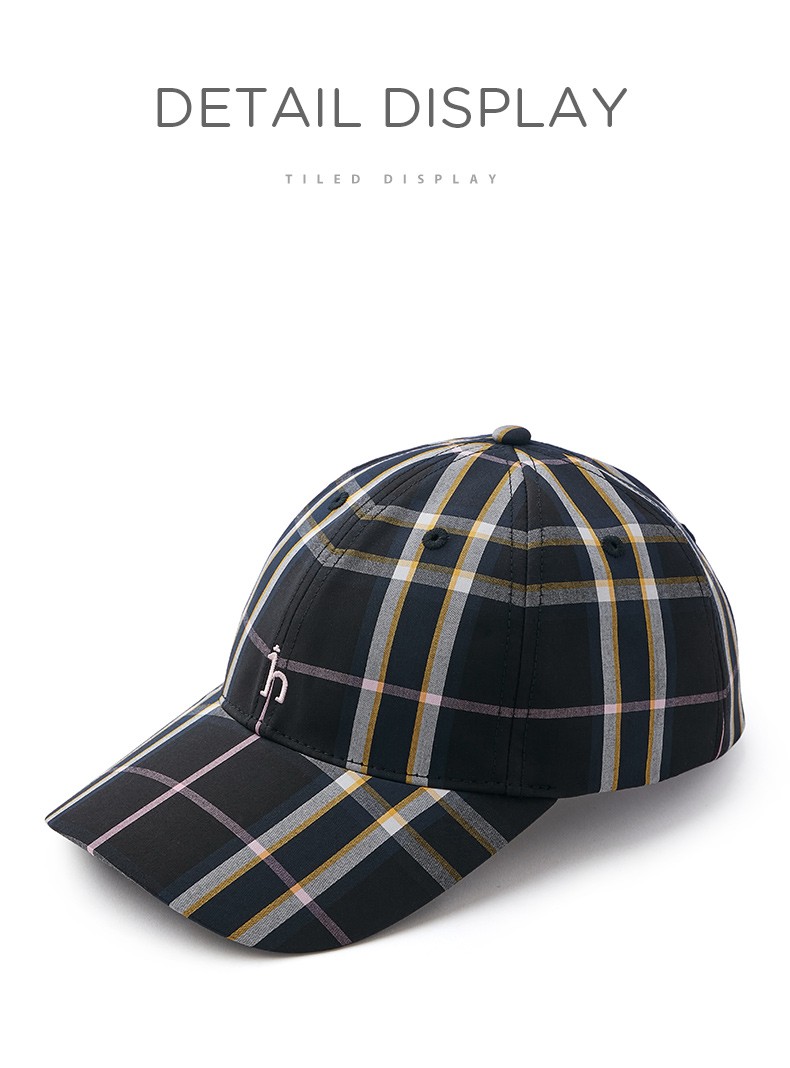商场同款哈吉斯hazzys2022年春季新款棒球帽女格子英伦风休闲棒球帽