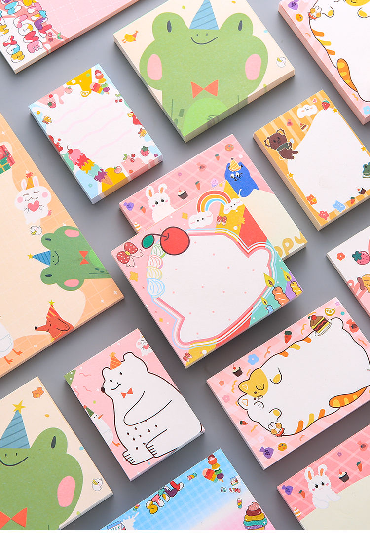 f100张日韩可爱便签纸学生留言本便条纸可撕记事备忘笔记本无粘性君诚