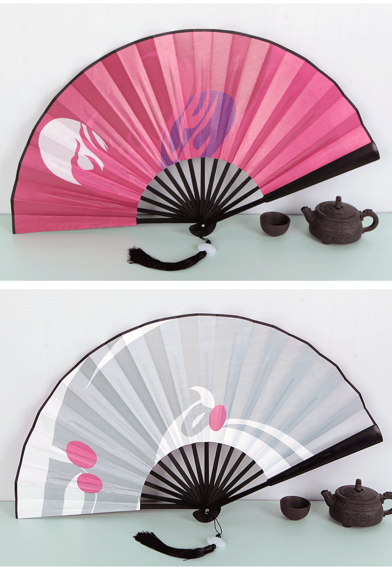 阴阳师不知火扇子中国风阴阳师折扇不知火扇子cosplay道具10寸绢布