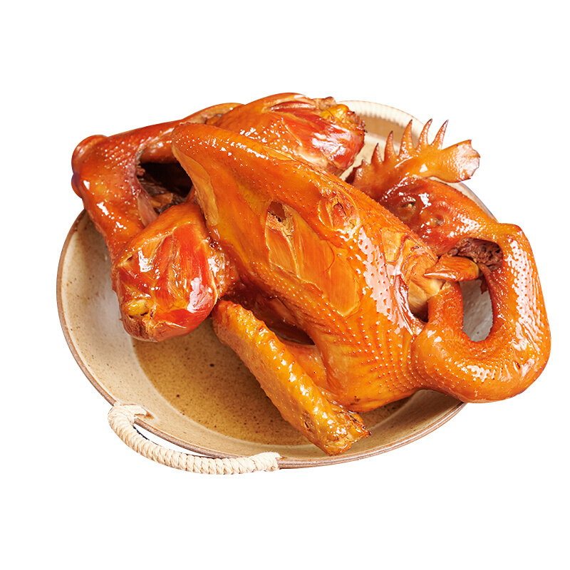 诸城烧鸡整只 熏卤味五香鸡肉扒鸡熟食即食特产烧烤公鸡800g