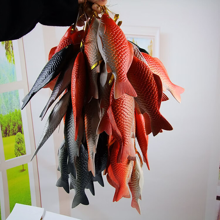 仿真鱼塑料模型假鱼水产海鲜道具商场橱柜装饰玩具仿真鲫鱼塑料 塑料