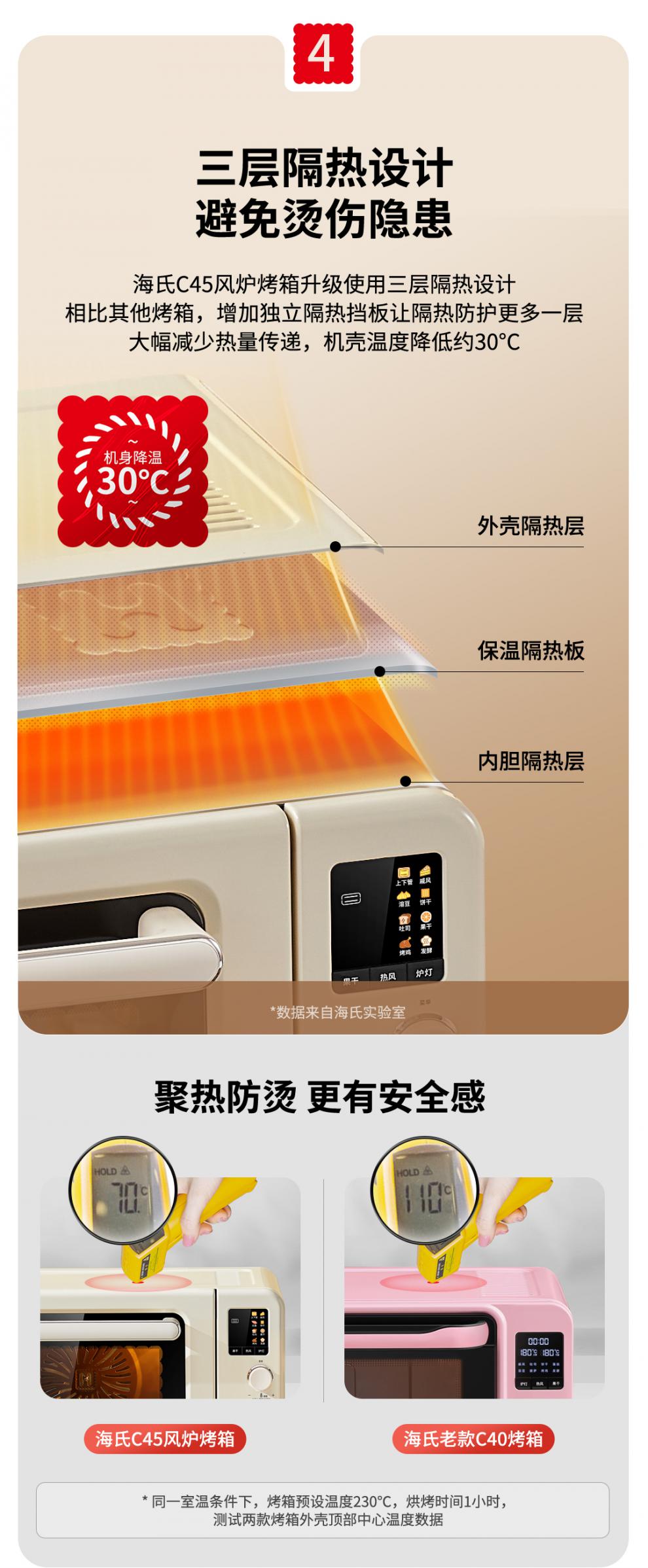 海氏烤箱小型海氏c45风炉烤箱家用小型烘焙商用多功能全自动大容量
